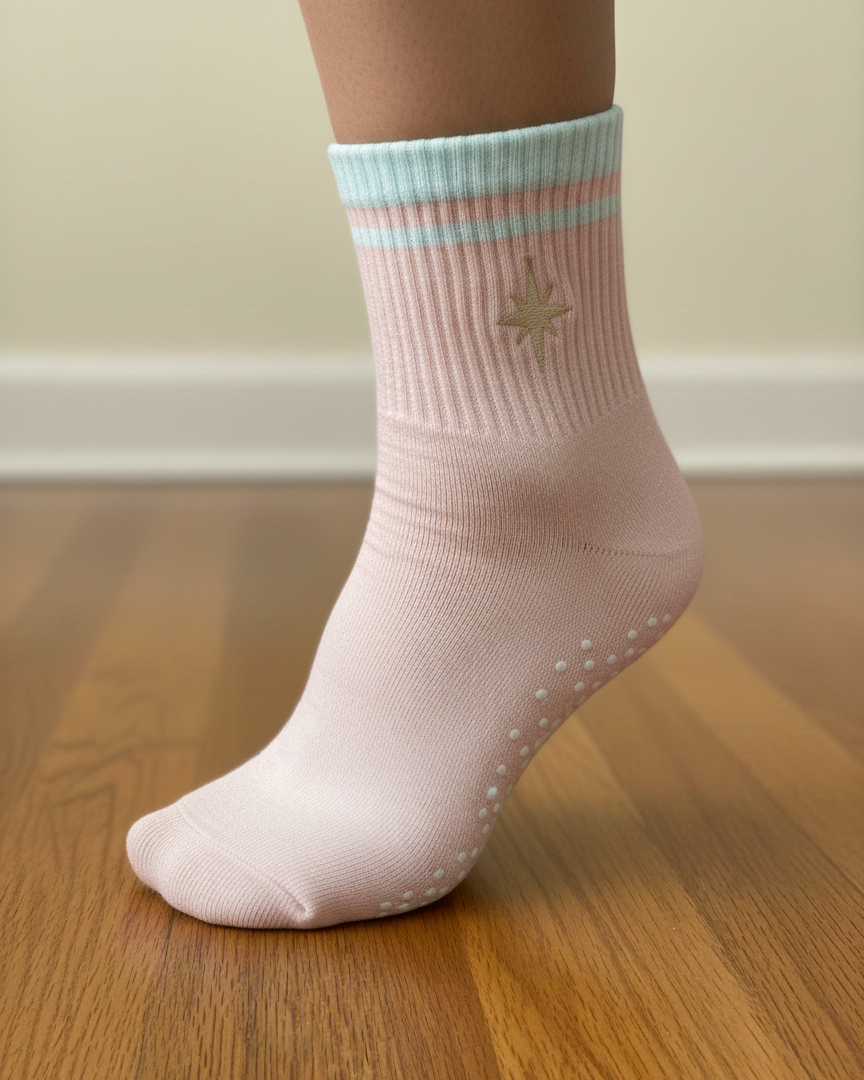 Glow Flow Stardust pilates grip socks